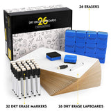 Magicfly Small White Boards, Dry Erase Board Pack of 26, Mini Whiteboards 9x12 Inches Double-Sided White Boards for Students Classroom Teachers Magicfly