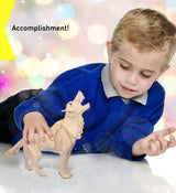 Puzzled 3D Puzzle Wolf Wood Craft Construction Model Kit, Fun, Unique & Educational DIY Wooden Toy Assemble Model Unfinished Crafting Hobby Puzzle to Puzzled
