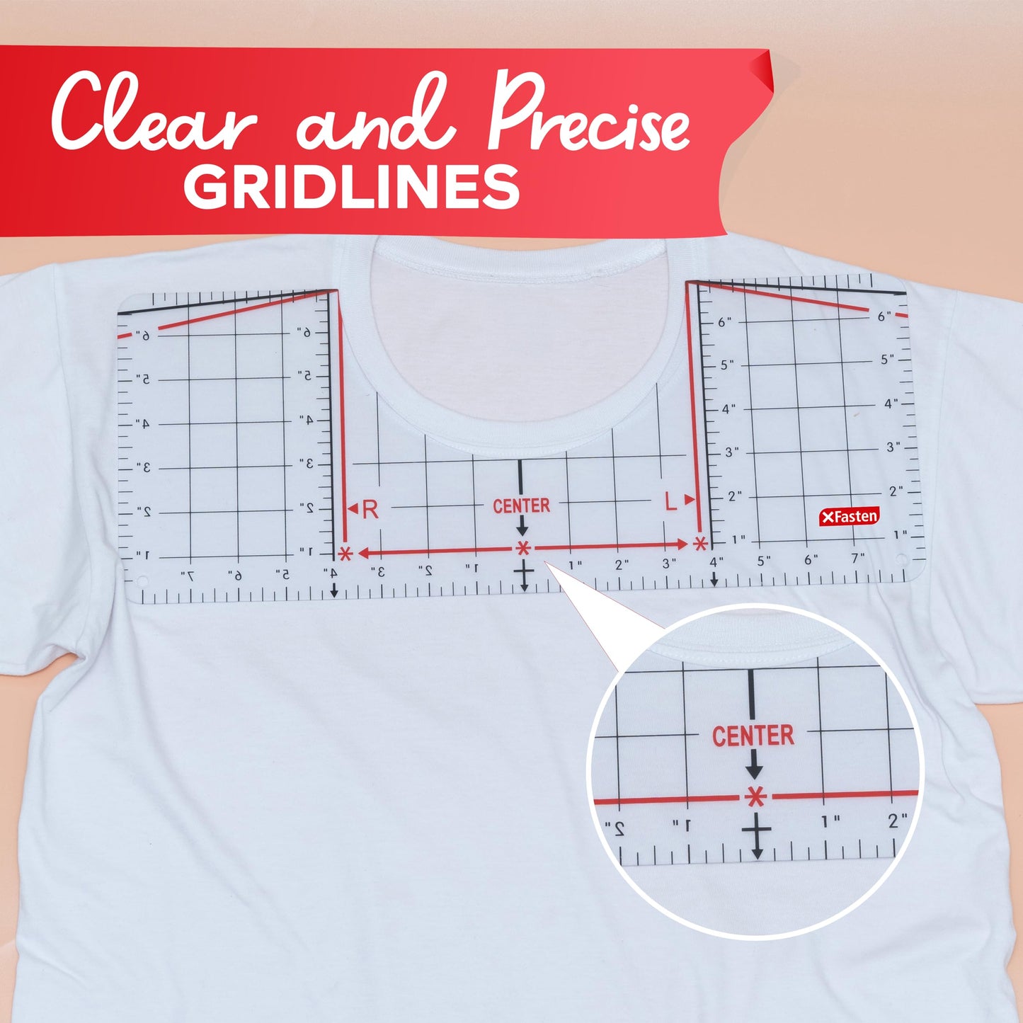 XFasten Tshirt Ruler Guide for Vinyl Alignment 17 Inch T Shirt Ruler Guide Centering Ruler, Shirt Ruler for Heat Press and Cricut, Shirt Measurement - WoodArtSupply