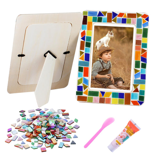 Diy Mosaic Picture Frame Craft Kit For Kids - Arts And Crafts For Girls Ages 8-12,Unfinished Wood Photo Frame Ornament Crafts For 6 7 8 9 10 11 - WoodArtSupply