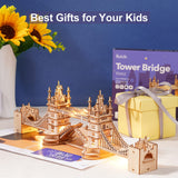 Rolife 3D Wooden Puzzles DIY London Tower Bridge Craft Model Kits for Adults to Build Birthday Gfit for Friends and Family Rolife