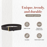Style n Craft - 2" Wide Full-Grain Oiled Leather Work Belt, Durable and Rugged Belt, Dark Brown (#74052) - WoodArtSupply