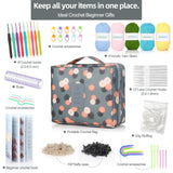 Katech Beginner Yarn for Crocheting and Knitting-Crochet Yarn Kit for Beginners-Includes 382 Yards Cotton Yarn Balls, Hooks, Accessories, Tutorials, Katech