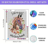 mrpwnle Horse Diamond Art Painting Kits for Adult - Full Drill Diamond Dot Horse Diamond Painting for Beginners, Round 5D Gem Art Painting Kits DIY mrpwnle