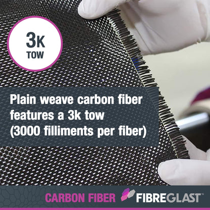 Fibre Glast Carbon Fiber Graphite Fabric, 3 inch Wide – High-Strength Lightweight Waterproof Aerodynamic Cloth Roll for Car, Air, Boat Repairs – - WoodArtSupply