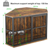 ROOMTEC 42 inch Furniture Dog Crate Corner, Dog Kennel Corner Wooden End Table with Bowl, Indoor Pet Crates Corner Side Table for Dogs, Wide Top ROOMTEC