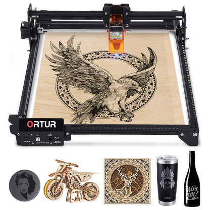 ORTUR Laser Engraver, Laser Master 2 S2 LF, 5.5W Output Laser Engraving Cutting Machine, 0.17 * 0.25mm Fixed-Focus Compressed Spot Eye Protection