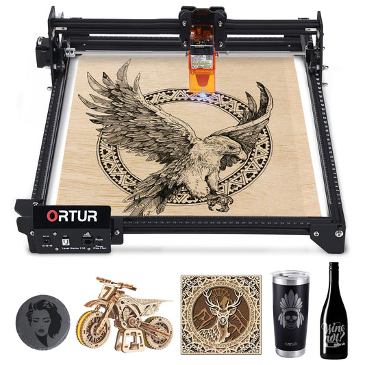 ORTUR Laser Engraver, Laser Master 2 S2 LF, 5.5W Output Laser Engraving Cutting Machine, 0.17 * 0.25mm Fixed-Focus Compressed Spot Eye Protection - WoodArtSupply