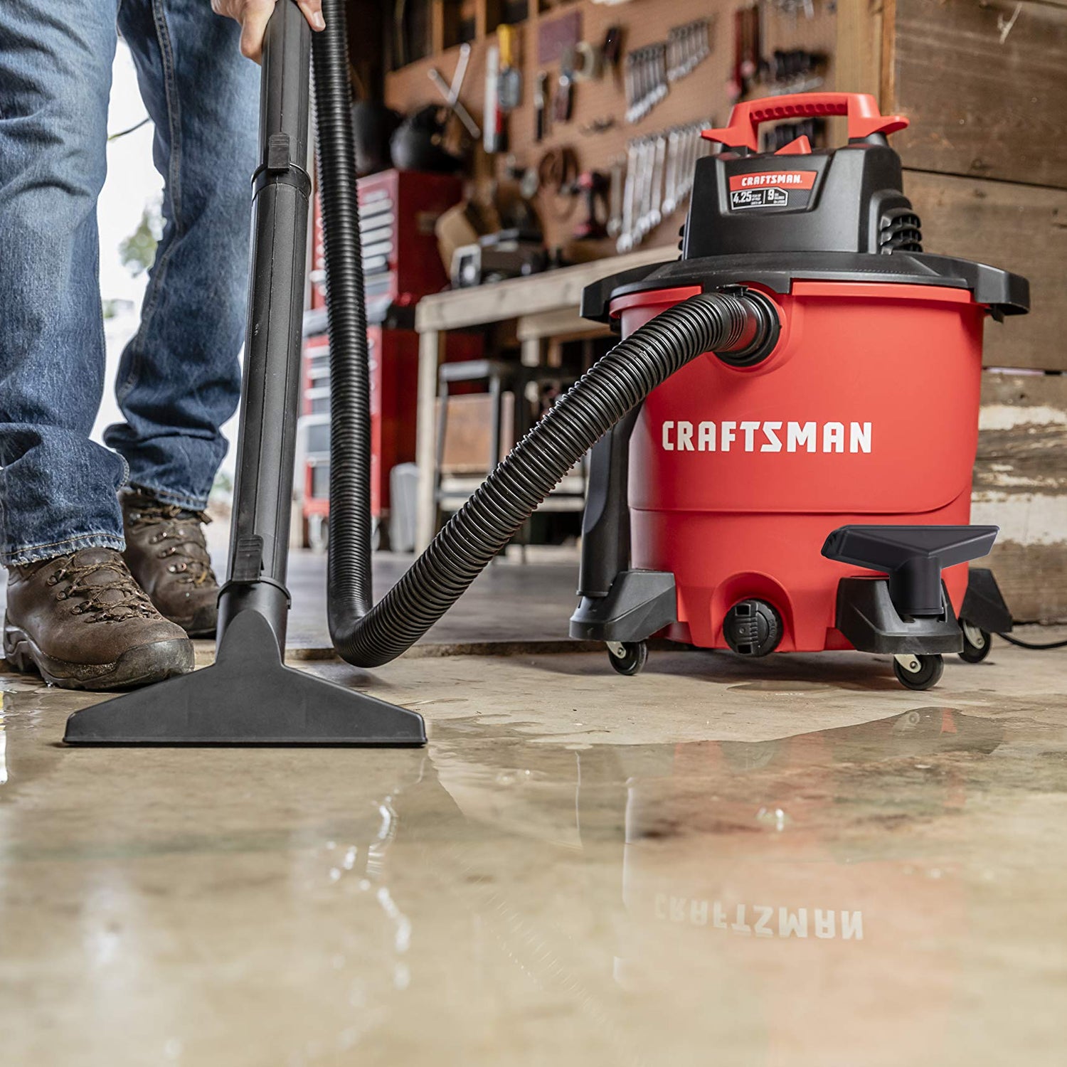 CRAFTSMAN CMXEVBE17590 9 Gallon 4.25 Peak HP Wet/Dry Vac, General Purpose Portable Shop Vacuum with Attachments Craftsman