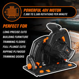 WEN Cordless 6.5-Inch Track Saw, Brushless with Variable Speed (Tool Only, 20V Max Battery Not Included) (20691BT) WEN