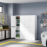 Letaya Metal Storage Cabinet with Lock Door, Adjustable Shelf Steel Cabinets for Office, Home,Pantry,Kitchen,Garage Utility Cabinet (4 Door-White) Letaya