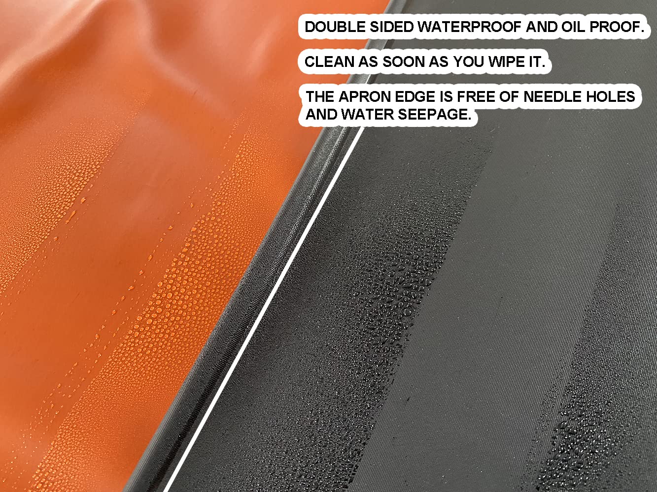 ETBOL Chemical Resistant Vinyl Apron - Black Plus Size Unisex PVC Aprons for Dishwashing,Dog Grooming,Gardening,Fish Cleaning,Lab Work ETBOL