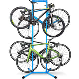 GOEHNER's 4 Bike Storage Rack Garage (Max. 240LBS), 4 Bicycle Indoor Standing Bike Rack, Height Adjustable for Road Mountain Bicycles GOEHNER's