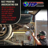 TCP Global Air Rust Proofing and Undercoating Gun with Gauge & Suction Feed Cup, 2 Wands - 22" Long Flexible Extension Wand with Multi-Directional TCP Global