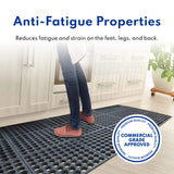 New Star Foodservice 533517 Commercial Grade Grease Resistant Anti-Fatigue Rubber Floor Mat, 36" x 60", Black New Star Foodservice