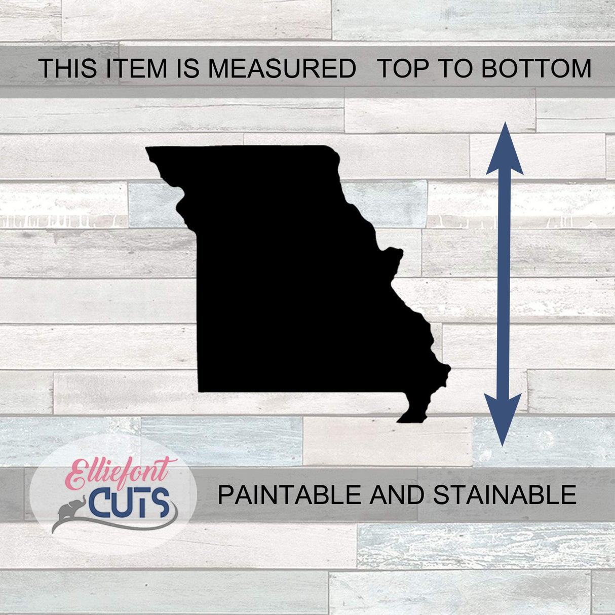 Missouri Wood Cutouts for crafts, Laser Cut Wood Shapes 5mm thick Baltic Birch Wood, Multiple Sizes Available Elliefont Styles