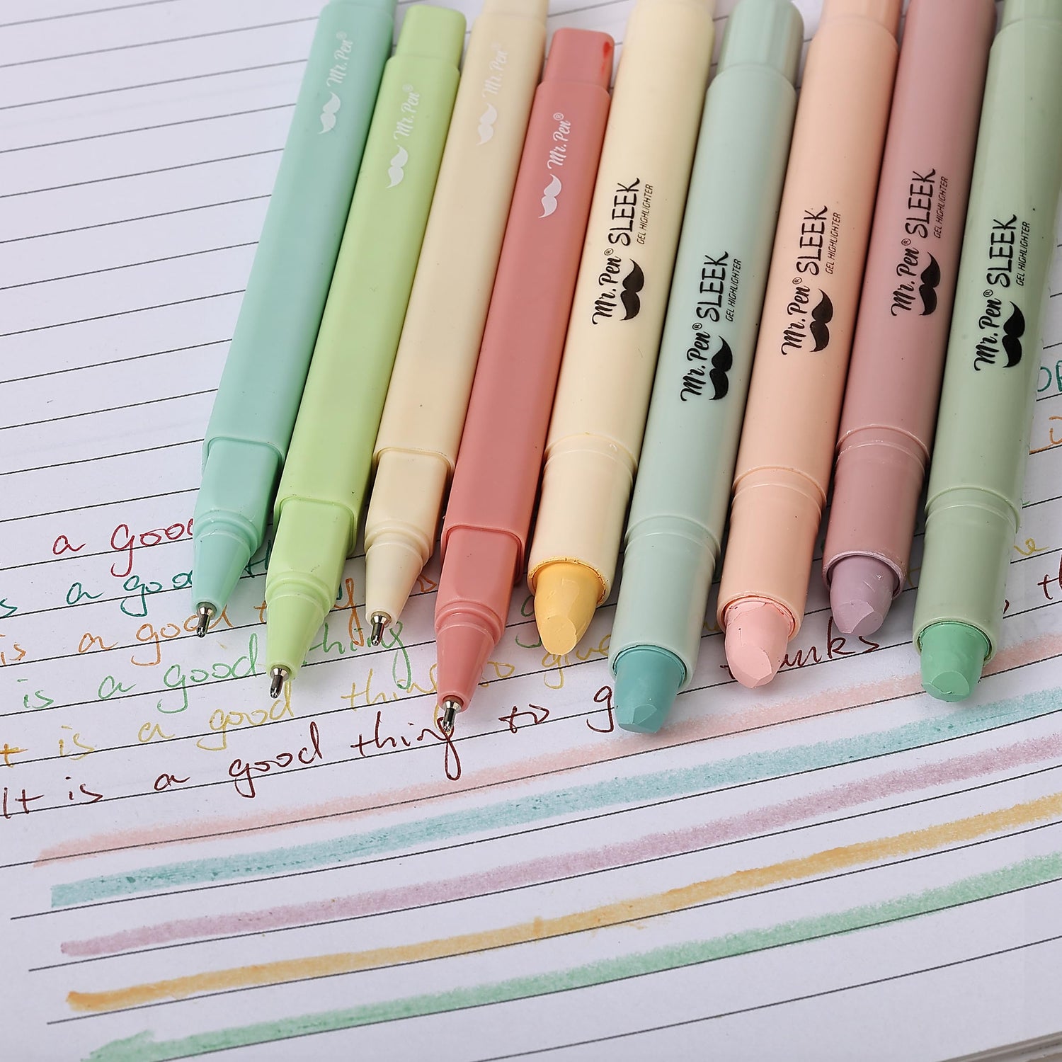 Mr. Pen- Aesthetic Gel Highlighters and Pens No Bleed, 12 Pack, Pastel Colors Bible Highlighters and Pens No Bleed, Bible Pens No Bleed Through, Mr. Pen