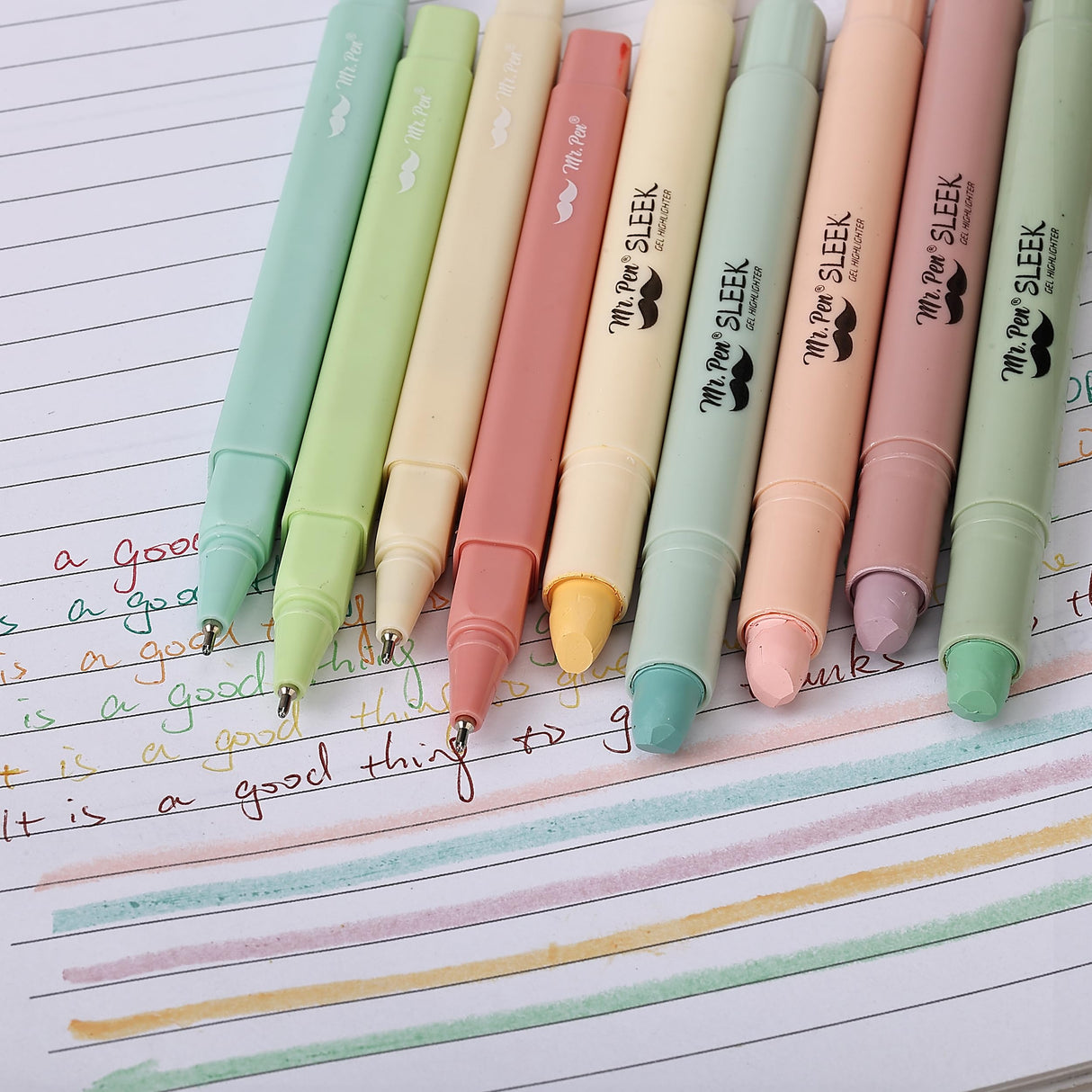 Mr. Pen- Aesthetic Gel Highlighters and Pens No Bleed, 12 Pack, Pastel Colors Bible Highlighters and Pens No Bleed, Bible Pens No Bleed Through, Mr. Pen