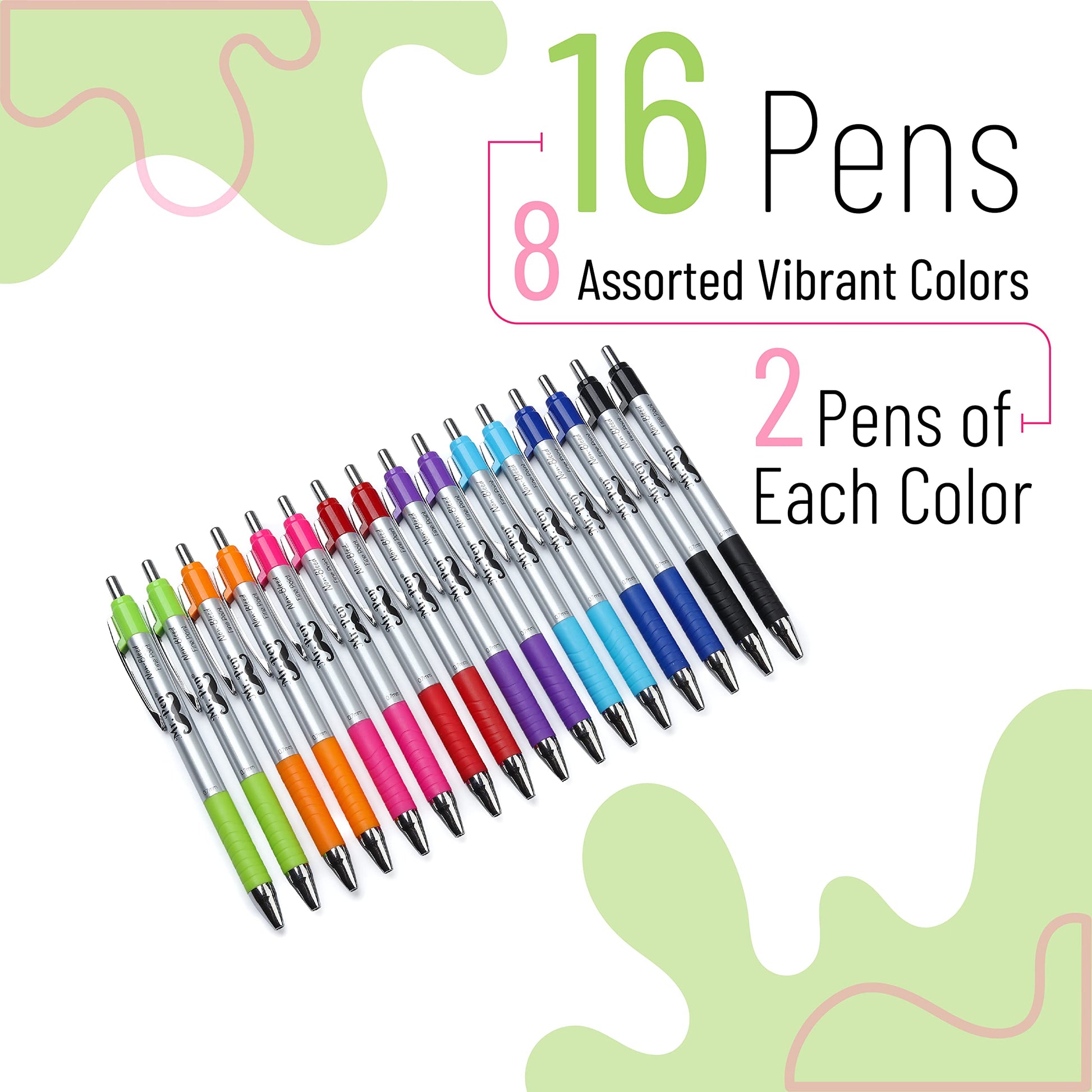 Mr. Pen- Fineliner Pens, 12 Pack, Pens Fine Point, Colored Pens