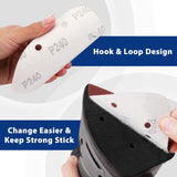 WORKPRO 150PCS Mouse Sander Pads, 5 Hole Detail Sander Sandpaper Sanding Sheets, 40/80/120/180/240 Assorted Grits for Wood Furniture WORKPRO