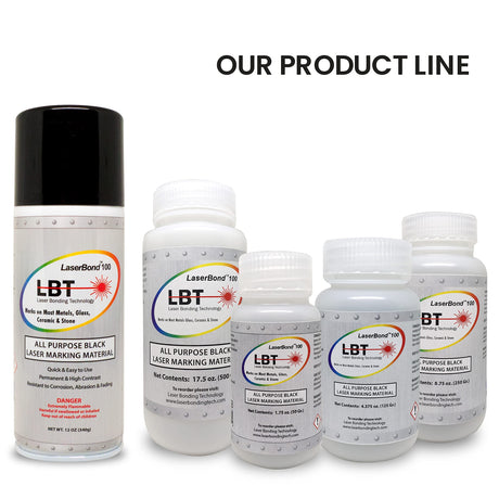 LaserBond Aerosol Black Laser Marking Spray 100 (12 oz), Works with All Laser Engravers, Printers | CO2, Fiber & YAG Laser | LBT 100 Permanently LaserBond