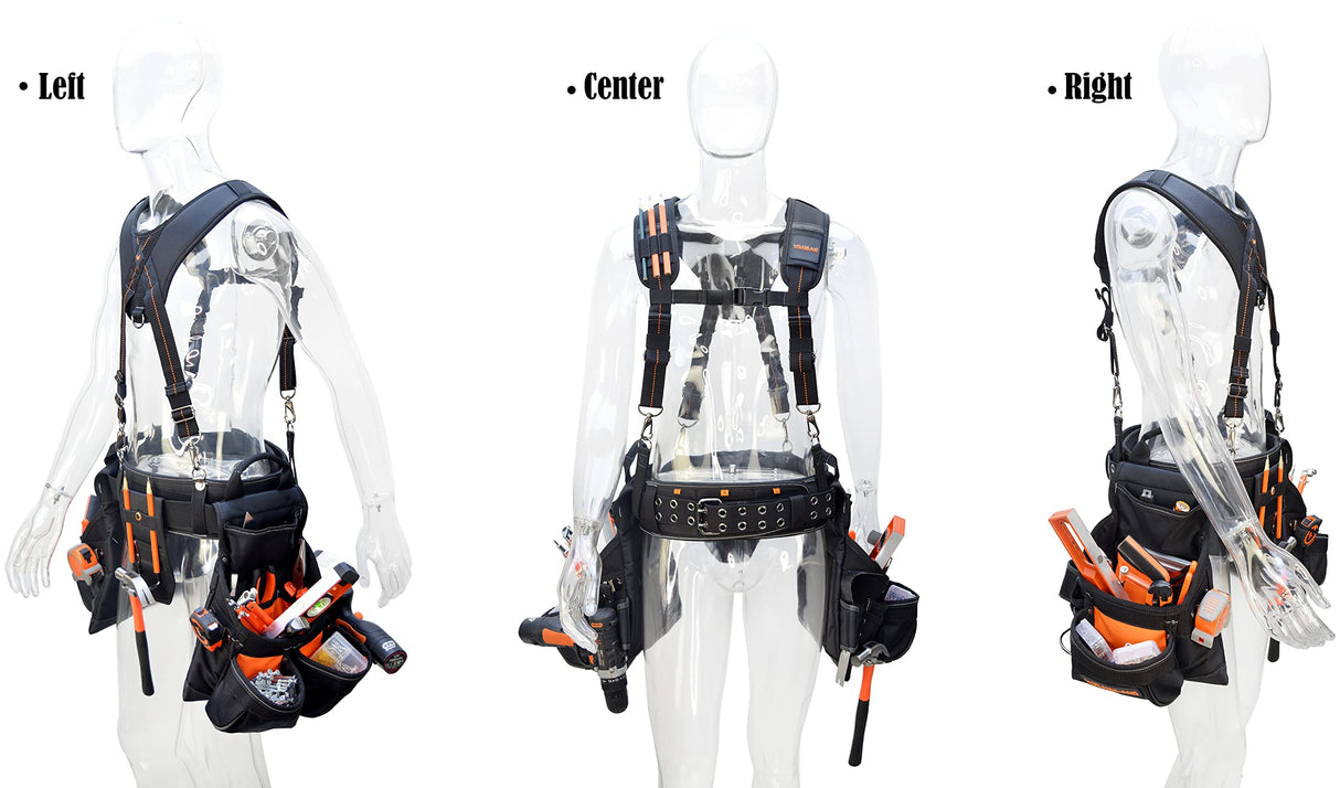 Tool belt with suspenders, Tool belt suspenders, Carpenter tool belt, Framers tool belt, Scaffold tool belt, Construction tool belt, Tool belt pouch, WELKINLAND