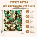 HTVSTD Cowhide Cheetah HTV Vinyl -10 Sheets 12 * 10 inches Heat Transfer Vinyl Sunflower Turquoise HTV Iron on Vinyl Mexico Serape Patterned HTV HTVSTD