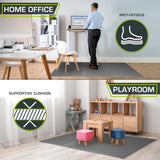 ProsourceFit Puzzle Exercise Mat ½ in, EVA Interlocking Foam Floor Tiles for Home Gym, Mat for Home Workout Equipment, Floor Padding for Kids, Grey, ProsourceFit