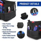 WORKPRO 16-inch Wide Mouth Tool Bag with Water Proof Molded Base WORKPRO