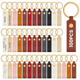 Wavyknot 100 Pcs Leather Key Fobs Kit Blanks DIY Laser Engraving Keychain for Leather Keychain Making Supplies (Multicolor,3.7 x 0.7 Inches) Wavyknot