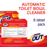 Iron OUT Automatic Toilet Bowl Cleaner, Repel Rust and Hard Water Stains with Every Flush, Household Toilet Cleaner, Pack of 1, 6 Tablets, White Iron OUT