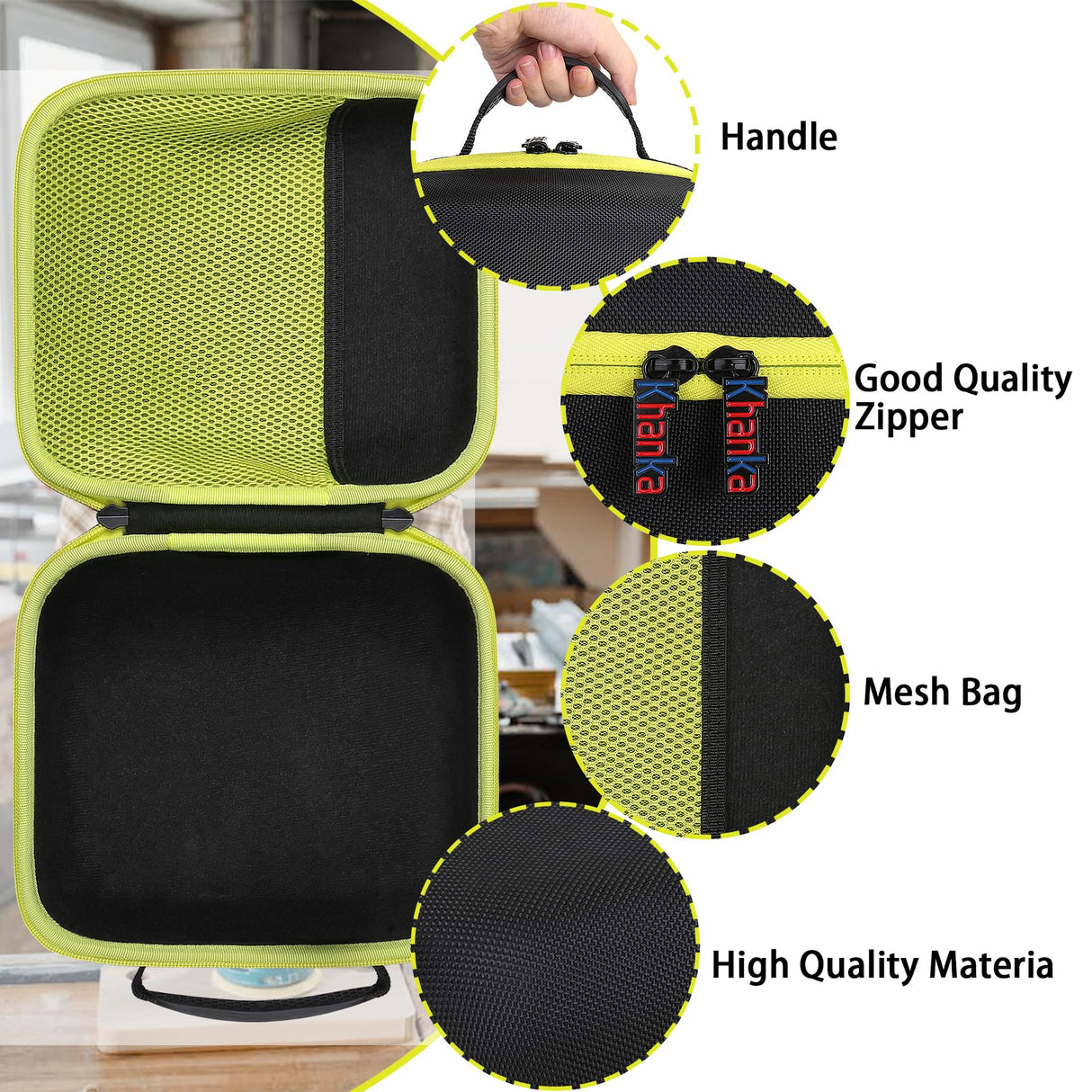 khanka Hard Case Replacement for Ryobi One+/P411 One+/P401 18V Random Orbit Power Sander,Case Only. khanka