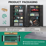 Letaya Metal Storage Cabinets with Lock, Tall Locker Organizer Steel Cabinets, Adjustable Layers Shelves 2 Doors for Home, Office, Letaya