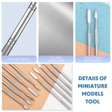 5 Pieces Miniature Sculpting Tools Set Mini Stainless Steel Double-Headed Tool for Model and Convert Plastic, Resin and Metal Tabletop War Game Honoson