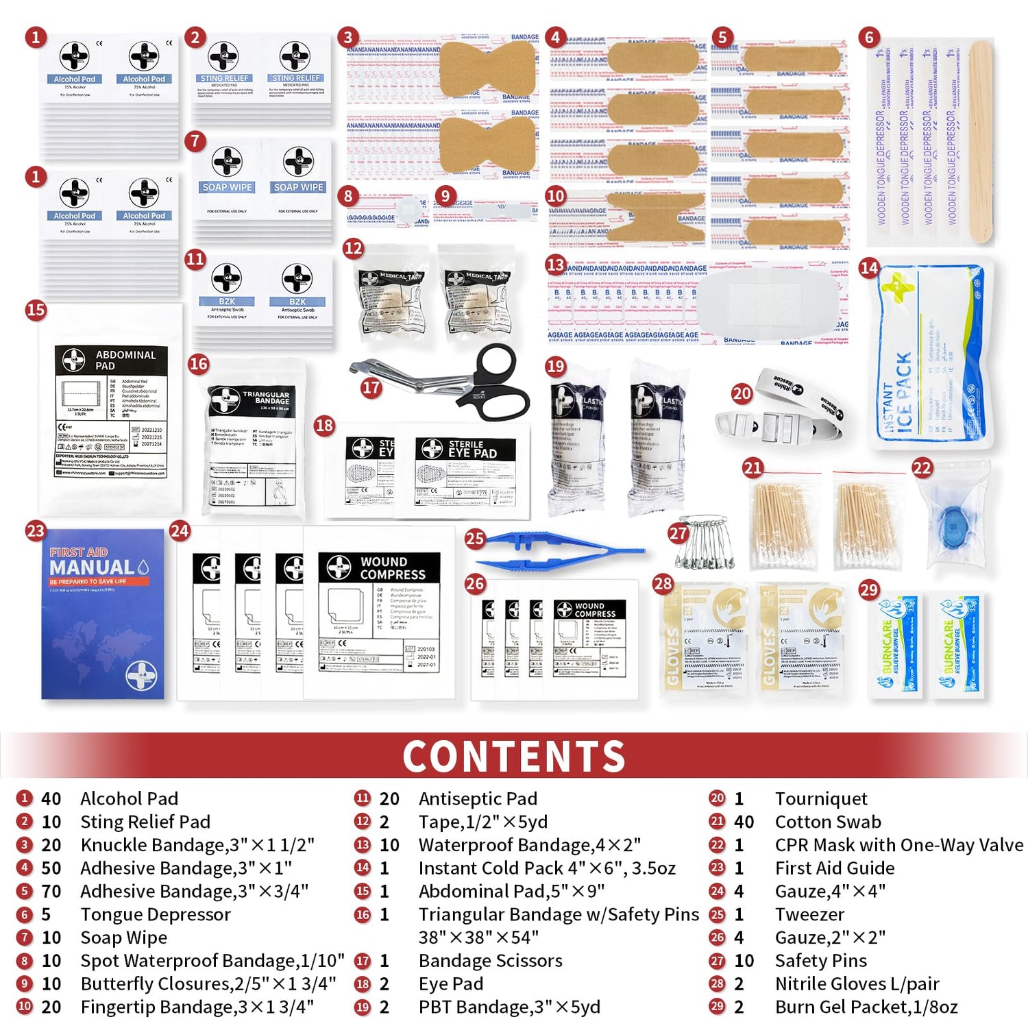 RHINO RESCUE 350 Pieces All-Purpose First Aid Kit, Home & Office Professional Medical Supplies, Ideal for Emergency, School, Car, Survival, Travel, RHINO RESCUE
