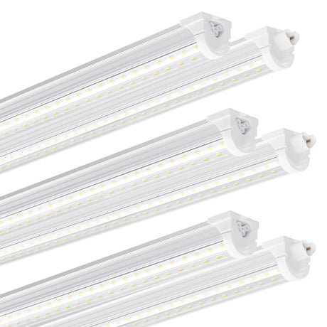 Ensenior 6 Pack 4 FT Led Shop Lights, 6000K Clear White, 5000LM Super Bright, 36W Equivalency 468W, Commercial Bay Lighting, U-Shaped Linkable Shop Ensenior