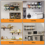 eShelf 2x6 ft Garage Shelving, 2-Pack Wall-Mounted Shelves for Garage, Kitchen, Pantry Storage, 800 lbs Total Load Capacity Gargae Wall Shelving, eShelf