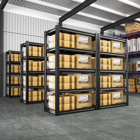 REIBII Garage Shelving Heavy Duty Garage Storage Shelves Load 2000Lbs, Wide Heavy Duty Shelving, Adjustable 5-Tier Metal Shelving for Garage,Large REIBII