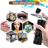 Rhinowisdom Airbrush Kit with Compressor, Air Brush Gun Rechargeable 48PSI High Pressure Air Brushes with 0.3mm Nozzle and Cleaning Brush Set for rhinowisdom
