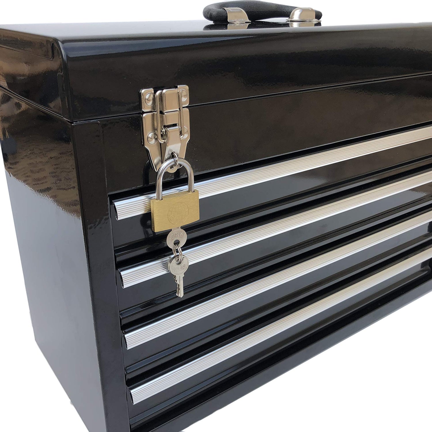 Workington Portable Metal Tool Chest with 4 Drawers, 20" 4-Drawer Tool Chest Cabinet with Ball Bearing Drawer Slides, Steel Tool Storage Box Workington