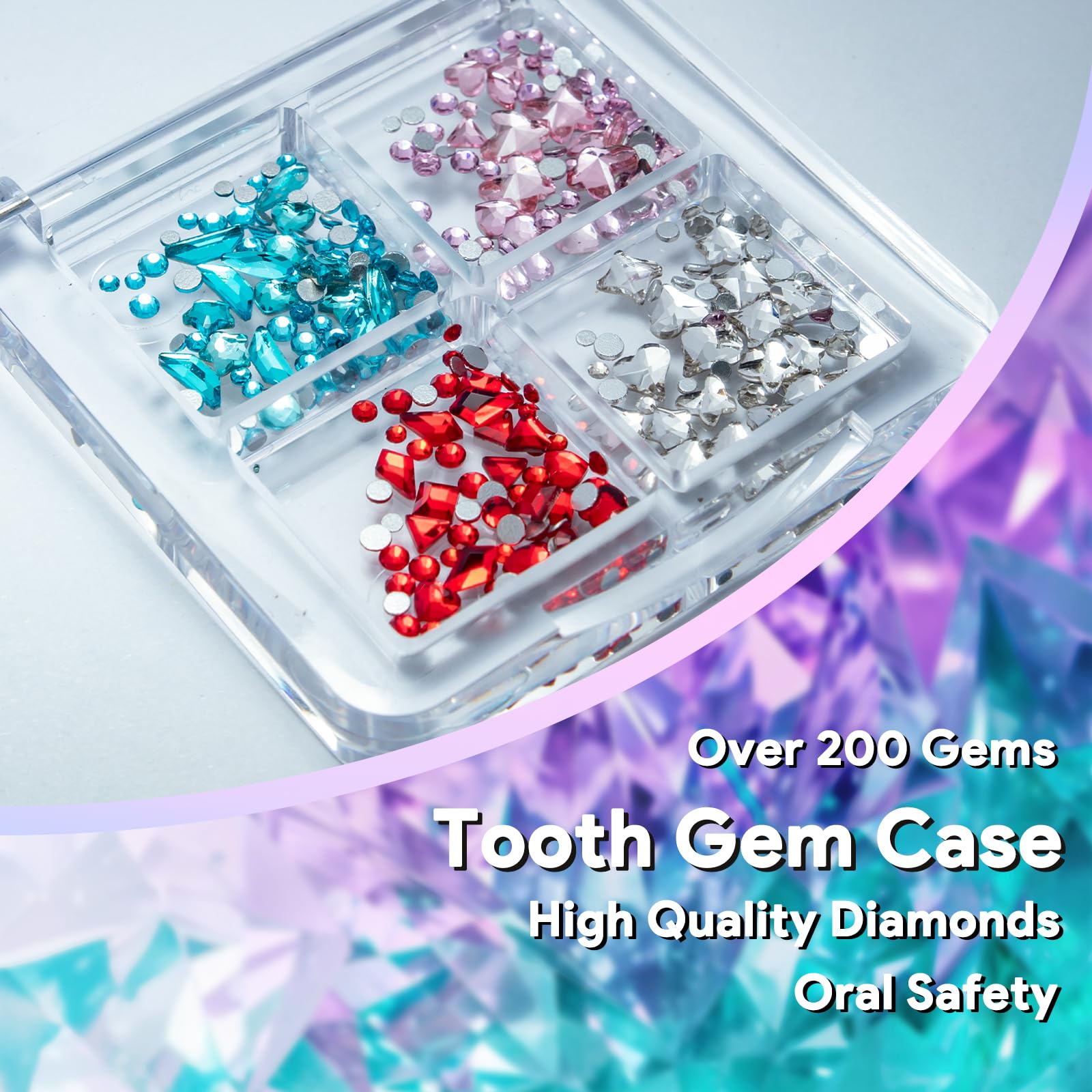 Luretrap DIY Tooth Gem Kit with GIue,200 Pieces Crystals,Crystal GIue Jewelry Starter Kit