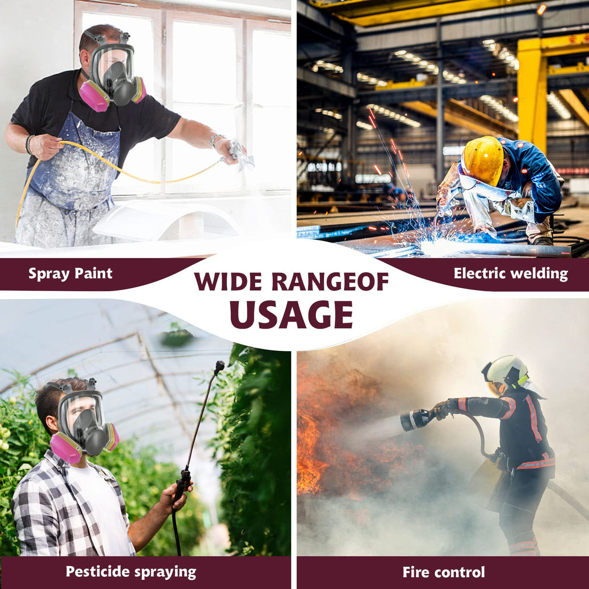 LJSXFI Full Face Respirator Mask with 60926 Cartridge, 6800 Gas Mask Paint Spray Mask, Ideal for Painting Spray, Epoxy Resin, Car Spraying, Dust, LJSXFI