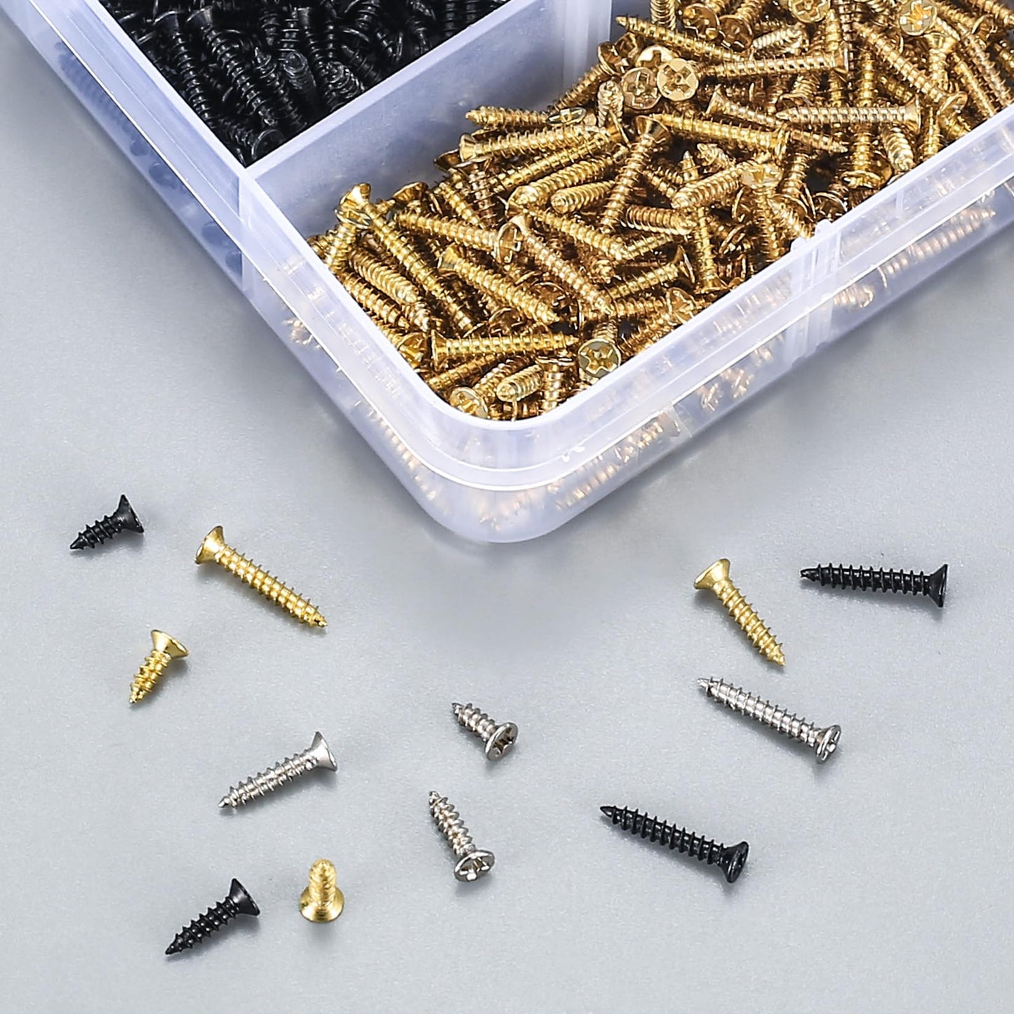 2400 Pcs M2 Small Screws Set, Flat Head Phillips Wood Screws, Tiny/Micro/Mini Self Tapping Cross Head Screws Assortment Kit for Electronic DIY - WoodArtSupply