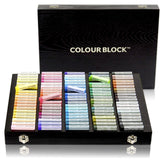 COLOUR BLOCK 100pc Wooden Case Soft Pastel Art Set for Beginners and Experienced Artists I Colors Square Chalk Pastels Art Supplies for Drawing, COLOUR BLOCK