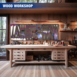 WORKPRO Metal Pegboard 16”x 32” Steel Panel with Round Holes & Vertical Slots 3-Pack, Black Heavy Duty Garage Peg Board Wall Pegboard for Wood WORKPRO