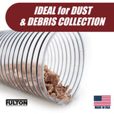 4 inch diameter x 10 foot long Ultra Flex Clear Vue Heavy Duty PVC Dust Debris and Fume Collection Hose MADE IN USA! Fulton