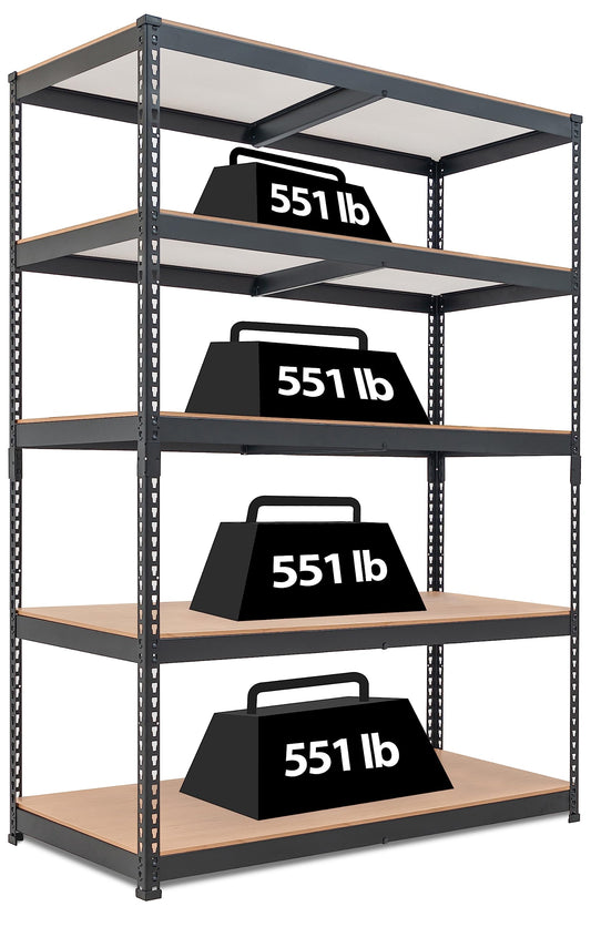 HOMEDANT Z-beam 5 Tier Laminated Heavy Duty Garage Storage Adjustable Wide Size Metal Shelving Unit Utility Rack Shelves Organization Multipurpose - WoodArtSupply