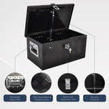 BATONECO 20 Inch Aluminum Truck Tool Box, Truck Bed Tool Storage Box with Side Handle,Lock and 2 Keys, 20"X12"X9.5", Black BATONECO