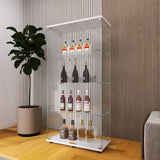 FANYUSHOW Elegant Glass Display Cabinet with Lock - Quick-Install 4-Shelf Curio Unit in White FANYUSHOW