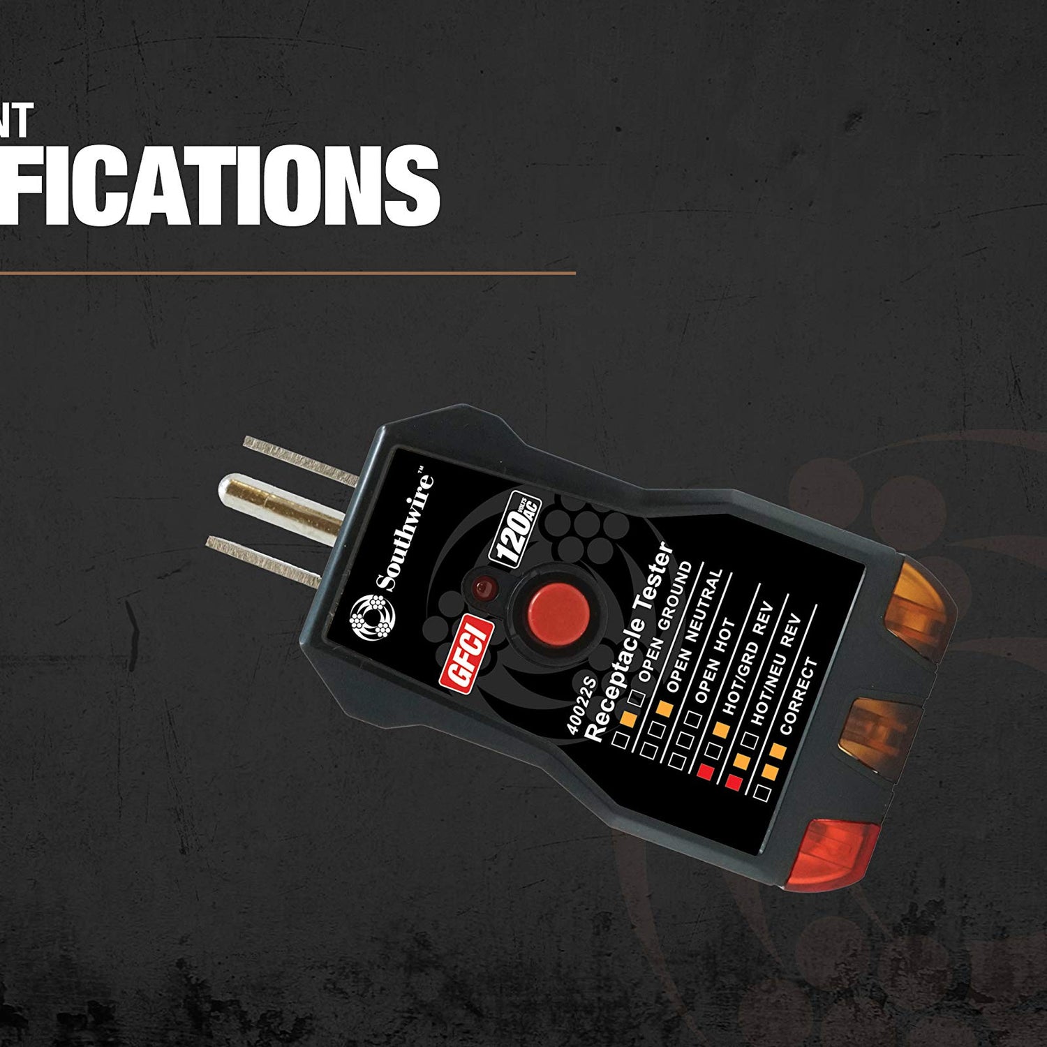 Southwire 40022S Receptacle Tester, Black Southwire